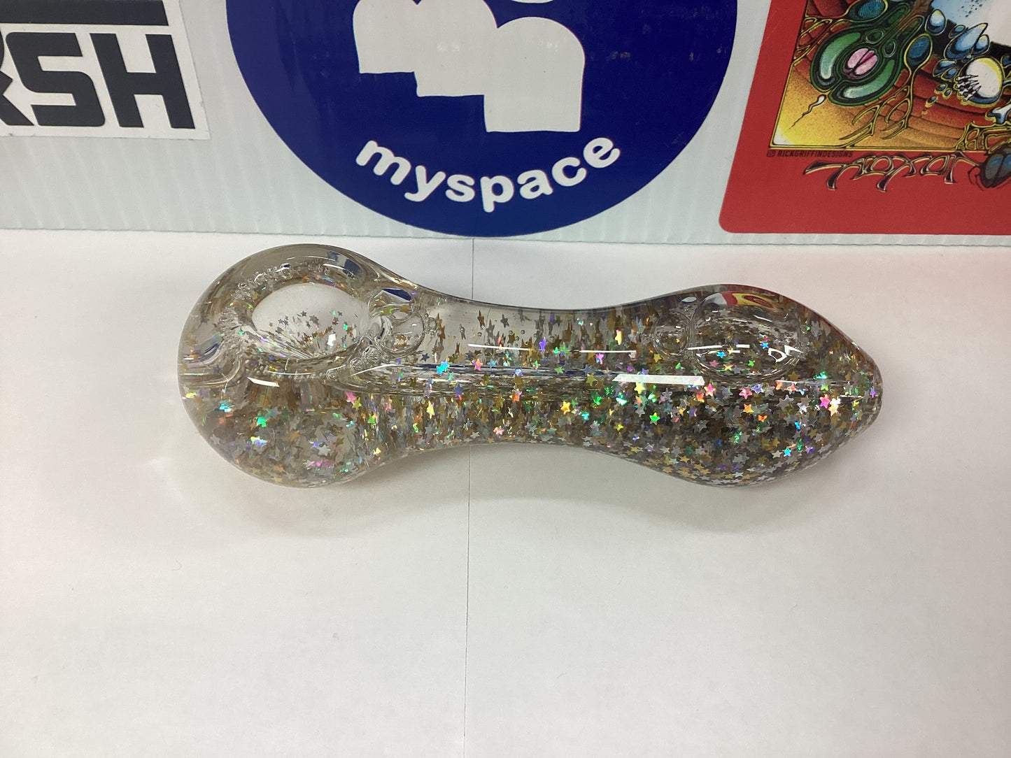 Freezable Glass Pipe with Glitter