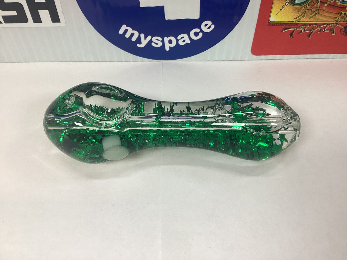 Freezable Glass Pipe with Glitter