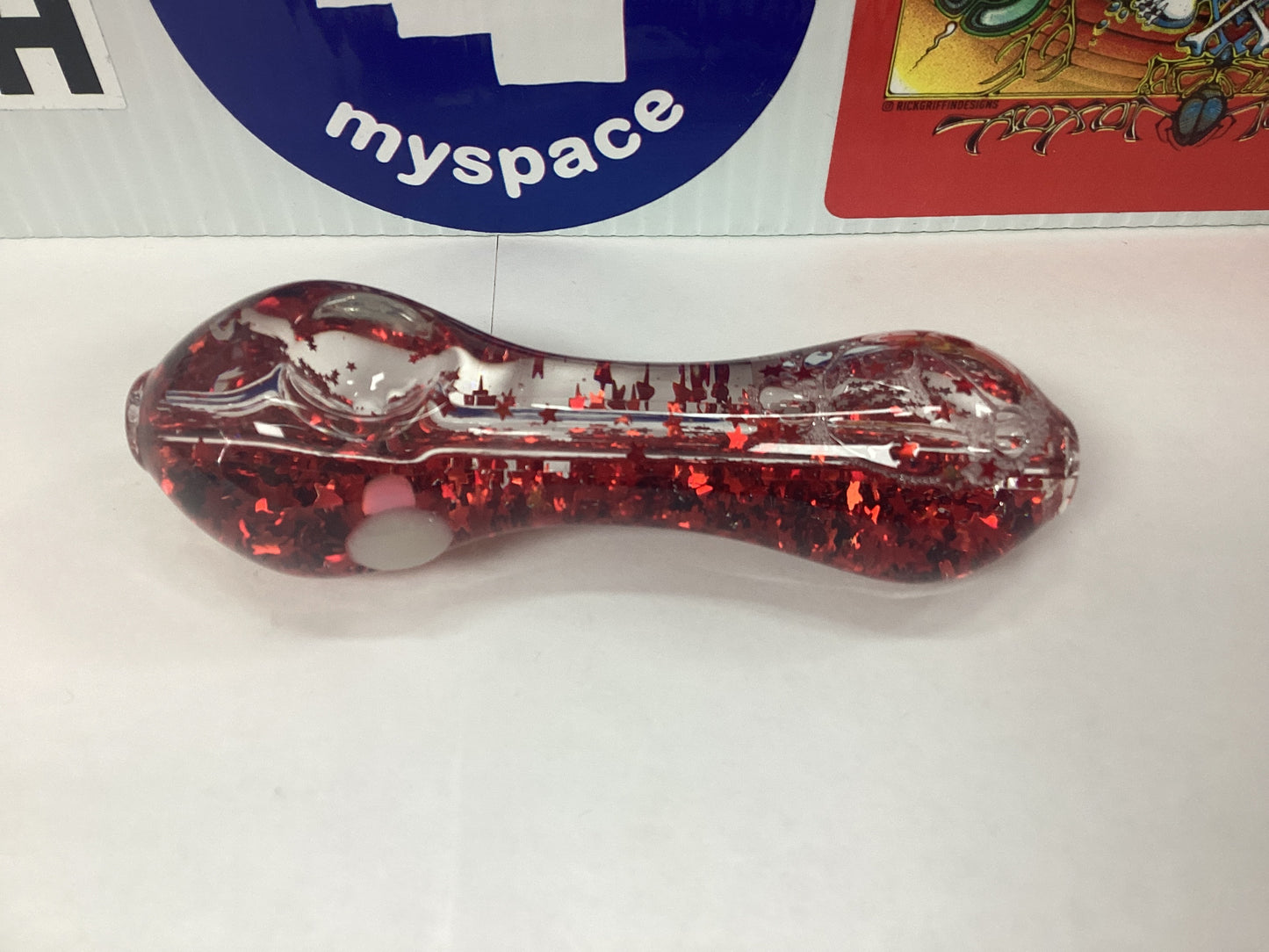 Freezable Glass Pipe with Glitter