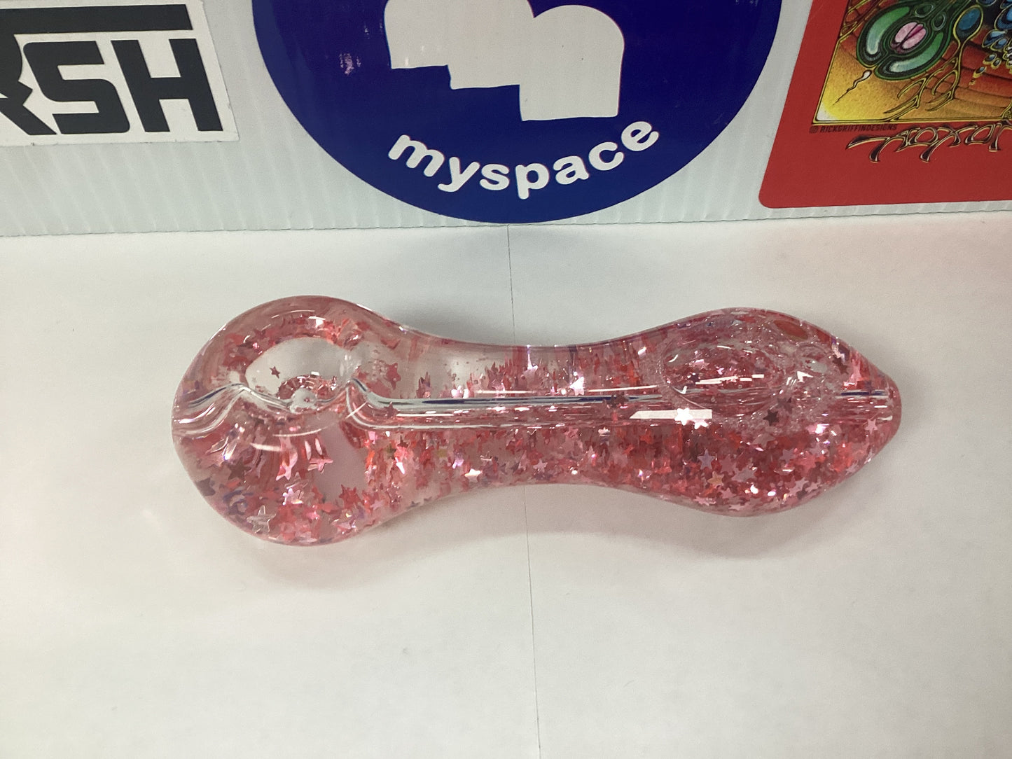 Freezable Glass Pipe with Glitter